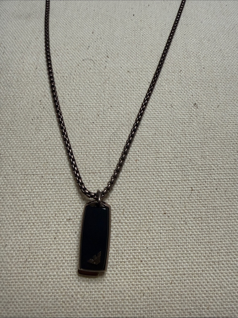 Emporio Aramani Black Stainless Steel Pendant Necklace - Men's Accessory